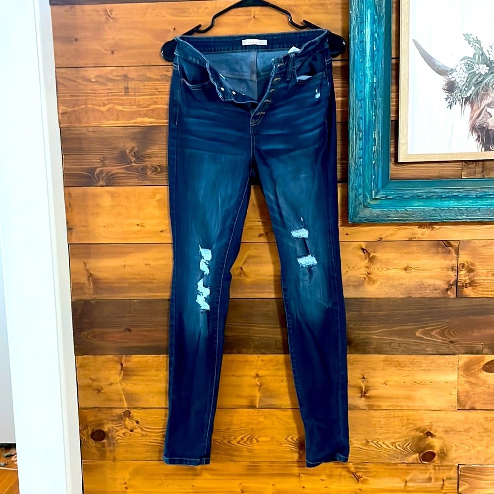 High rise skinny jeans